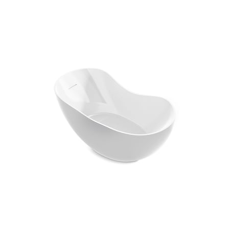 Kohler Soaking Tub, 66 in L, 31-1/2 in W, White, Resin, Center 1800-0